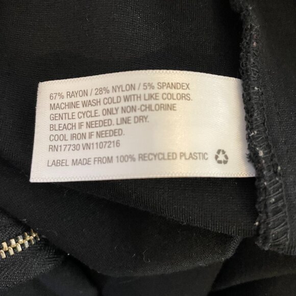 A New Day Size 16 Ponte Knit Pencil Skirt Black Exposed Back Zipper - Picture 10 of 10